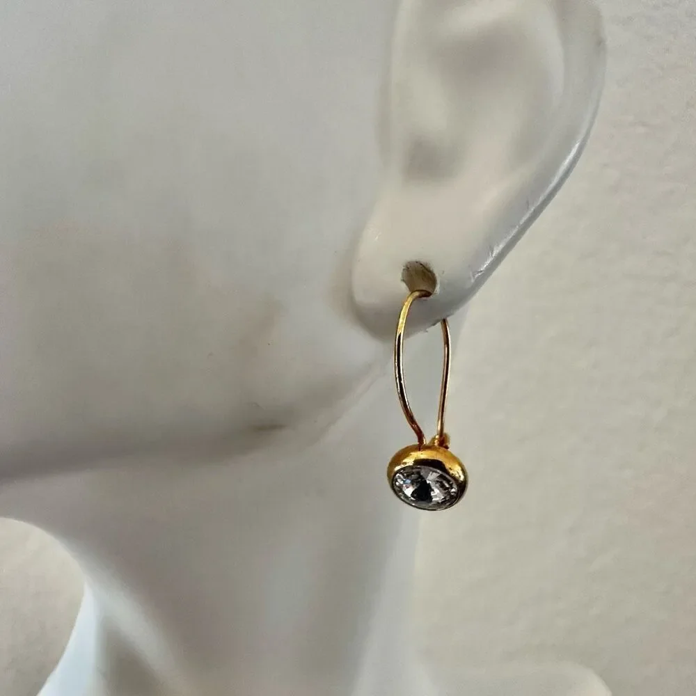 Gold-Tone Crystal Drop Earrings
